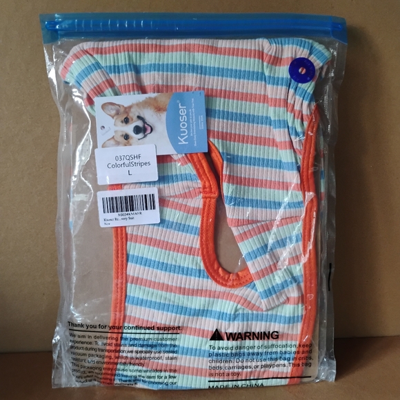Kuoser Suitical Suit for Dogs & Cats Pet Surgery Recovery Onesie Stripes Large - Picture 2 of 12
